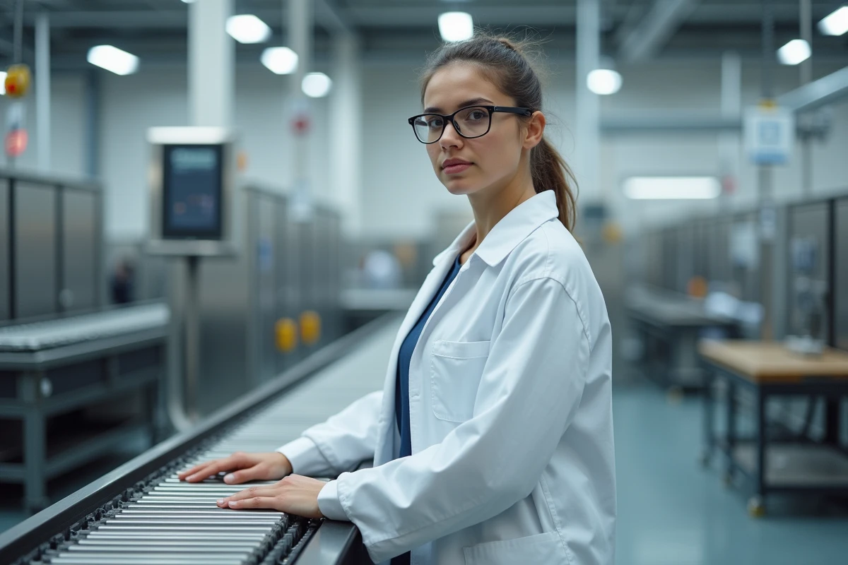 Jeune ingénieure surveillant l