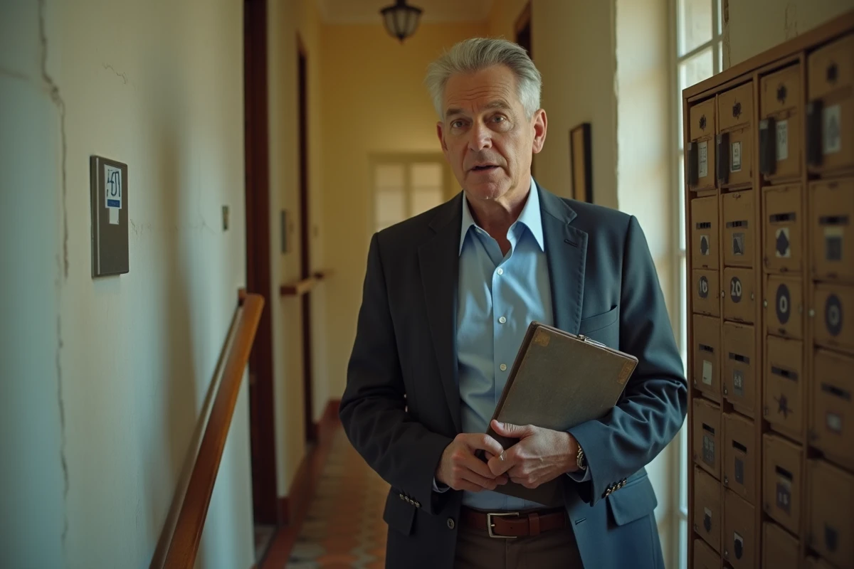 Logeur dans un escalier ancien d immeuble résidentiel